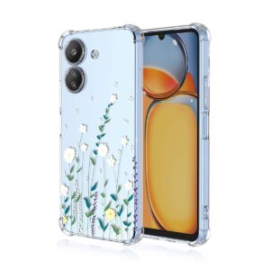 POCO C Serie Modische transparente Handyhülle mit Blumenmuster