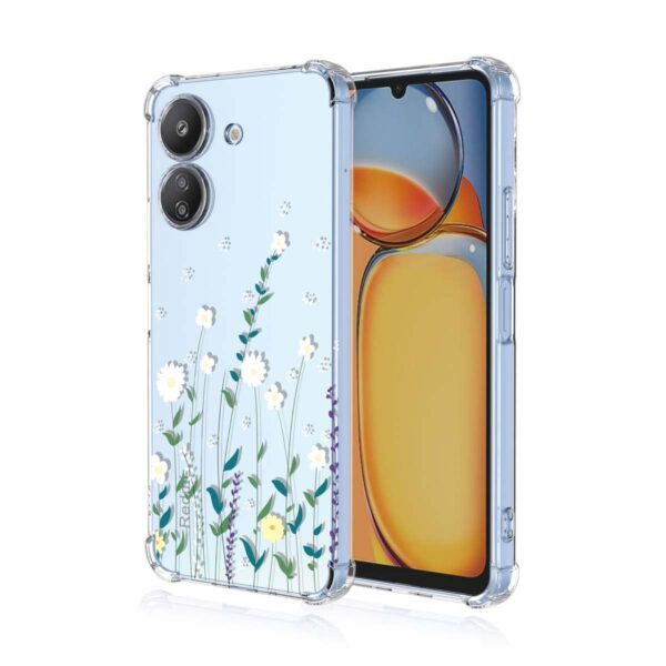 POCO C Serie Modische transparente Handyhülle mit Blumenmuster